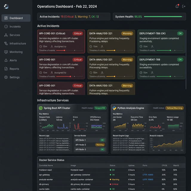 Incident Platform dashboard